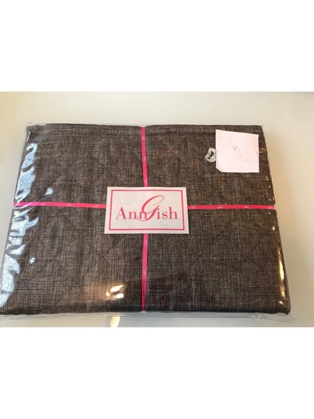 Ann Gish King Sham 36x20 Jasper Quarry Quilted Brown Taupe Mettalic Basketweave
